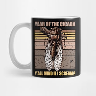 Retro Year Of The Cicada 2024 Brood XIII Cicada Lover Funny Mug